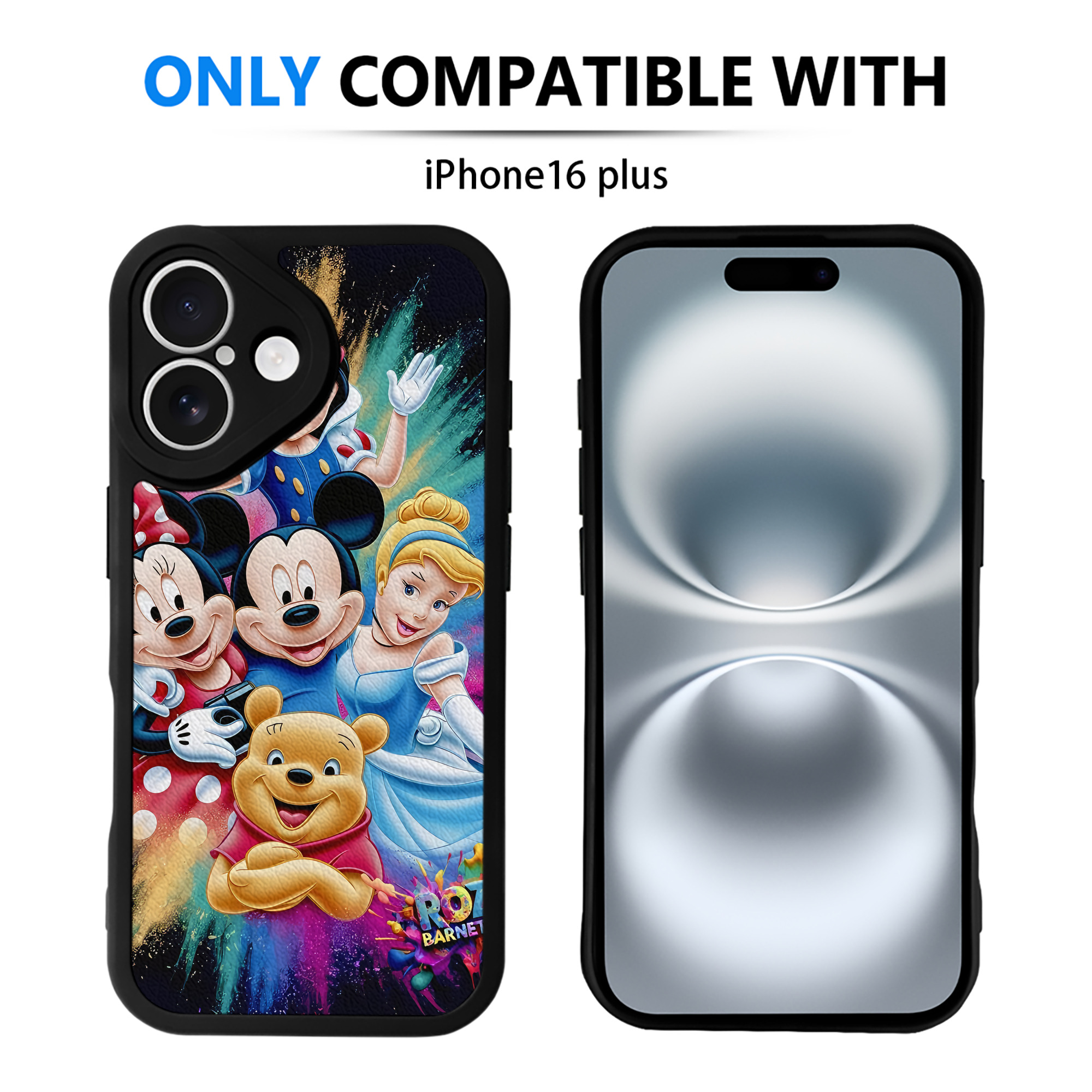 （画像用） ミッキーマウス Mickey Mouse 【iPhone 16シリーズ対応】シリコンスマホケース（レザー調） 材質：シリコン